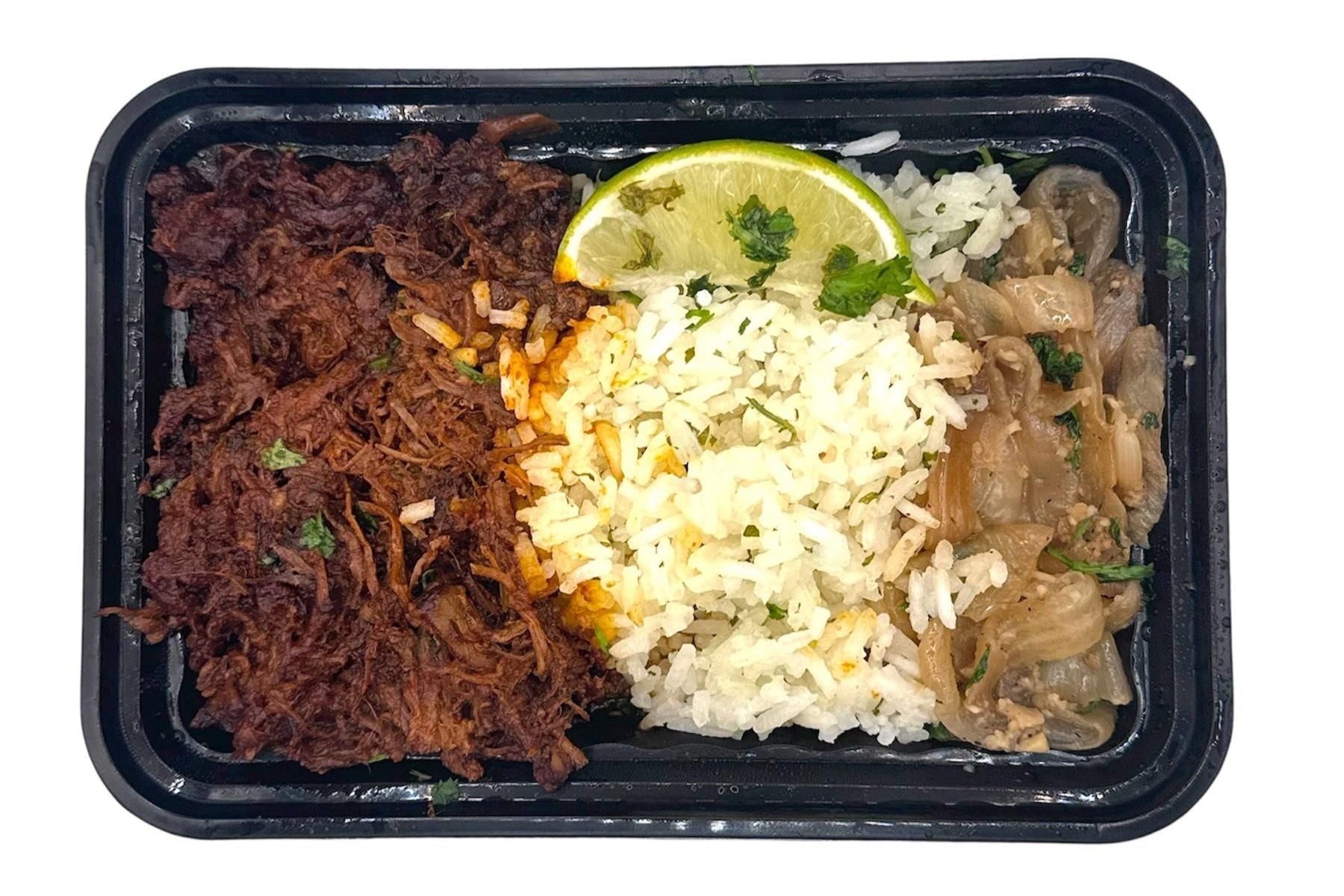 Chipotle Beef with Cilantro Lime Rice and Sauteed Onions