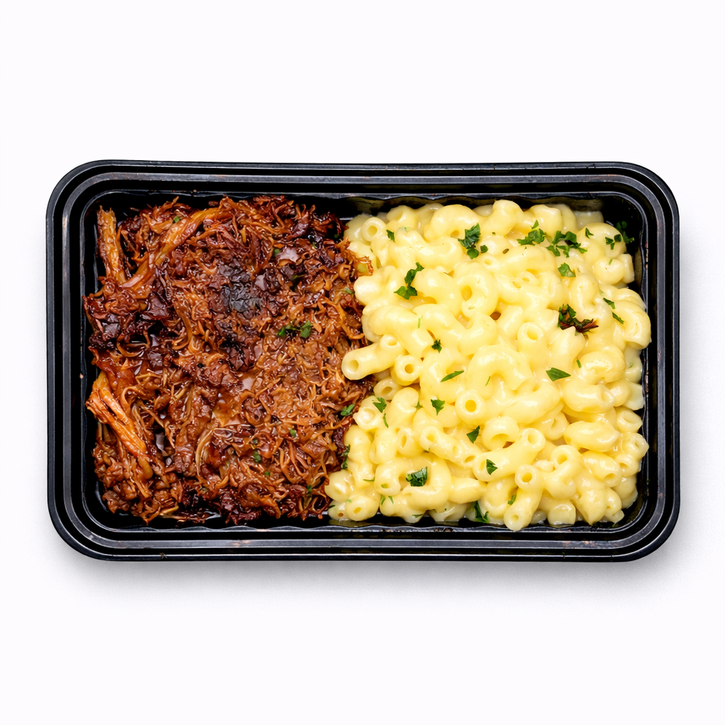 Texas Pulled Pork and Macaroni and Cheese