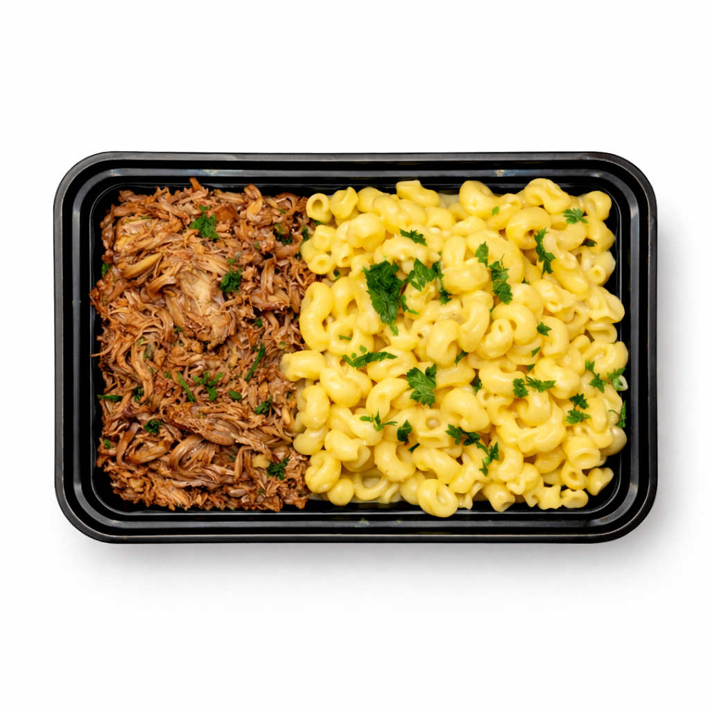 Barbeque Chicken with Mac and Cheese
