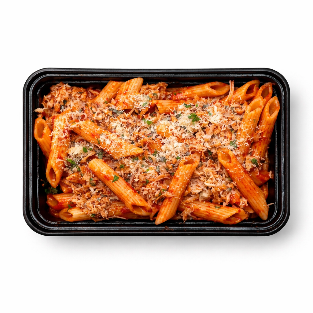 Garlic Parmesan Chicken with Penne Pasta
