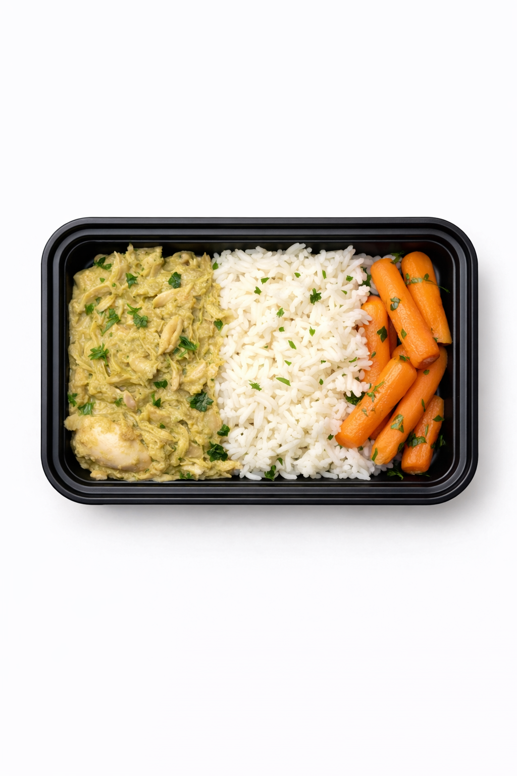 Indian Curry Chicken with Basmati Rice and Roasted Carrots