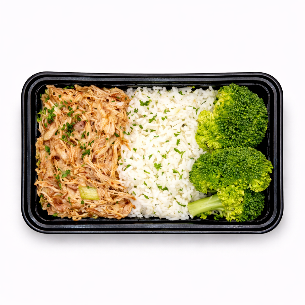 Korean BBQ Chicken with Jasmine Rice and Steamed Broccoli