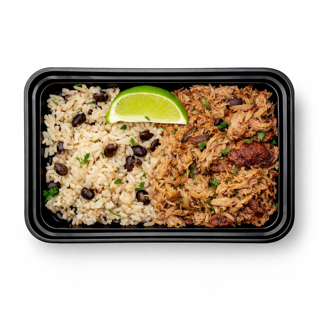 Mojo Pulled Pork with Black Beans and Rice