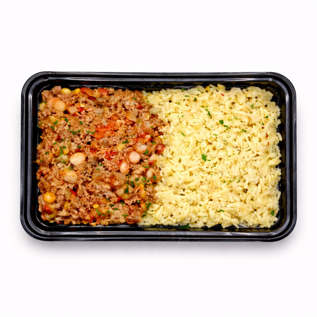Italian Chili with Pesto Rice