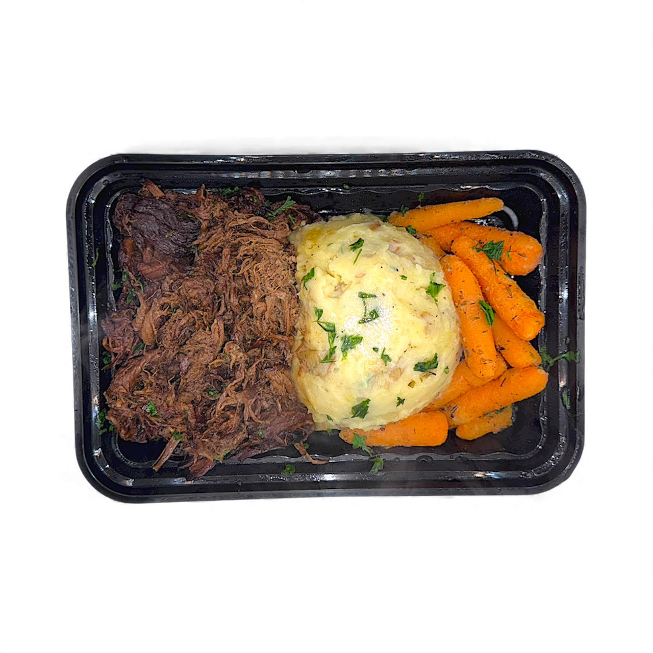 Balsamic Beef with Parmesan Potatoes and Italian Roasted Carrots
