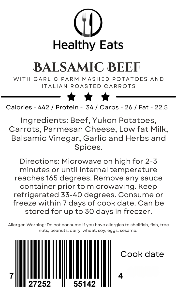 Balsamic Beef with Parmesan Potatoes and Italian Roasted Carrots