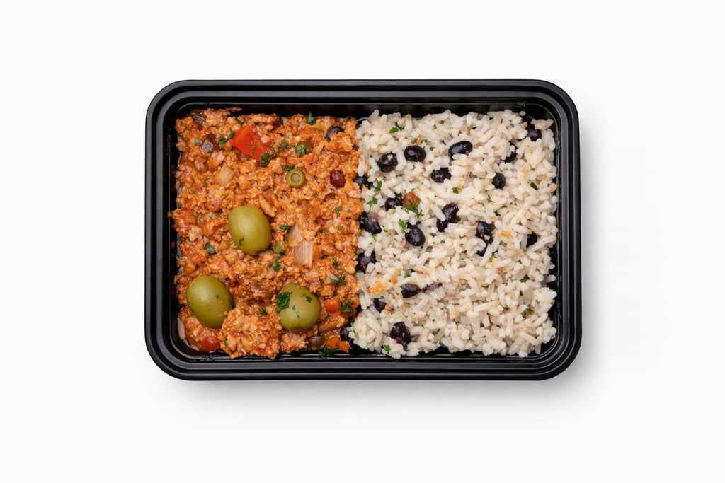 Beef Picadillo with Black Beans and Rice