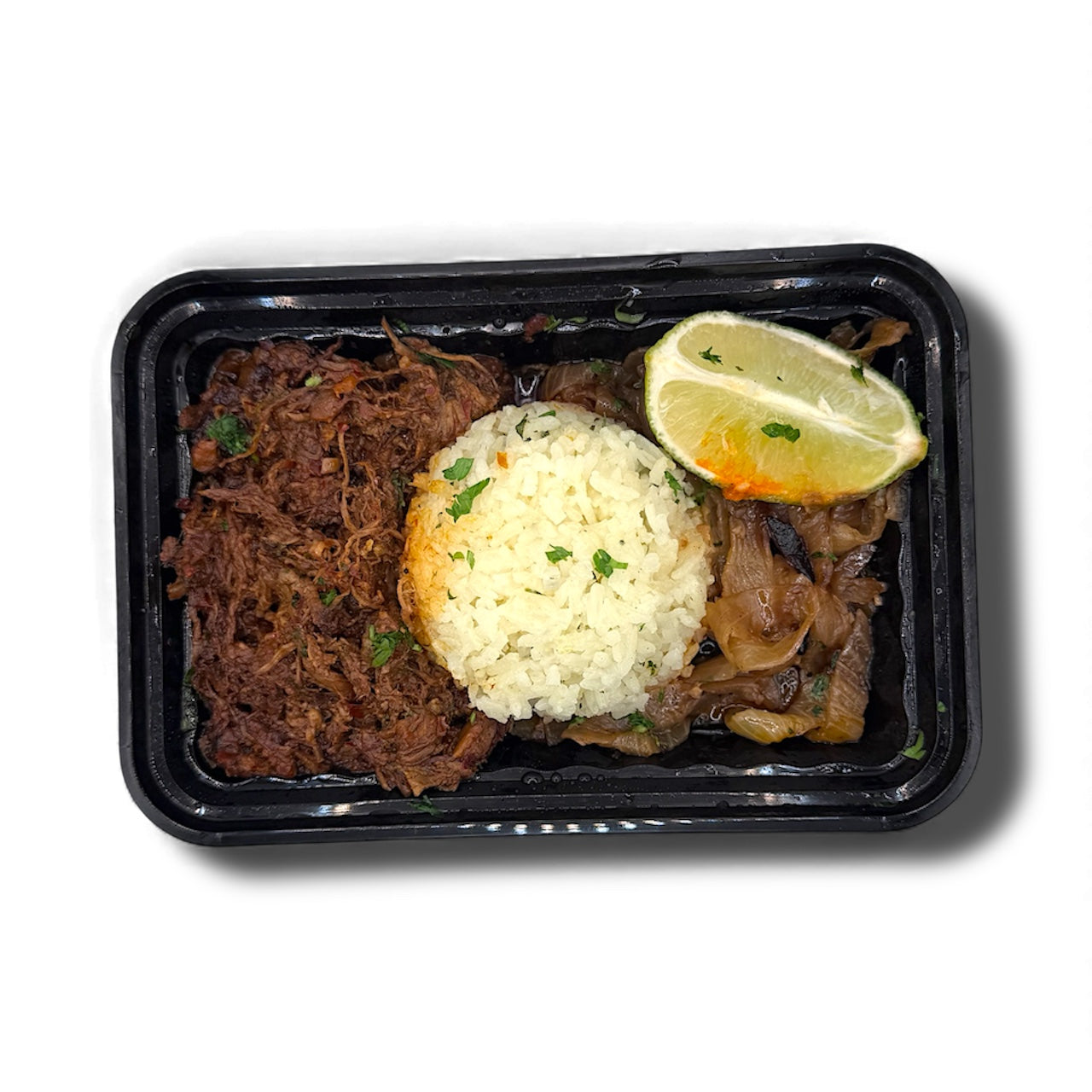 Birria Beef with Cilantro Lime Rice and Sauteed Onions