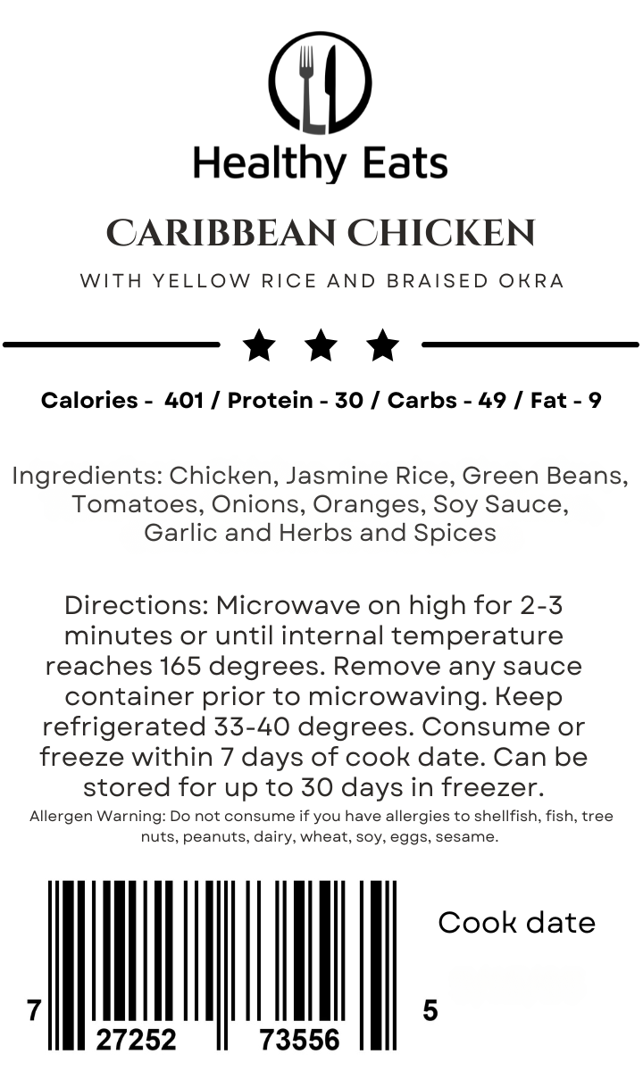 Caribbean Chicken with Yellow Rice and Green Beans