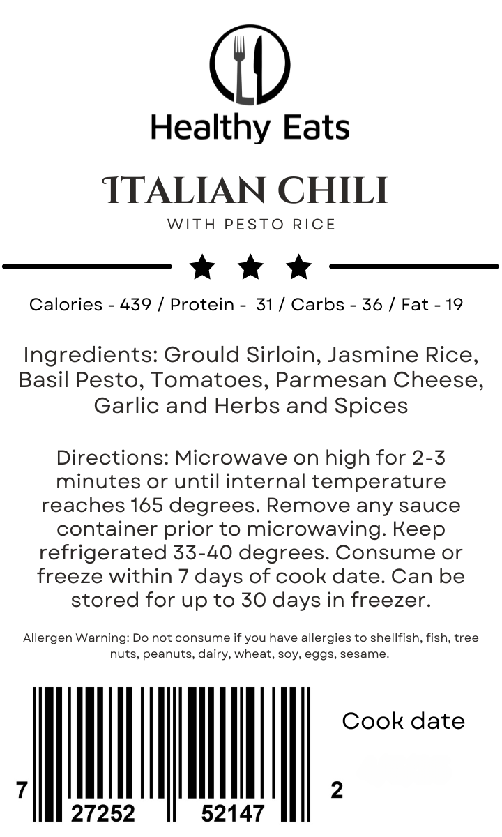 Italian Chili with Pesto Rice