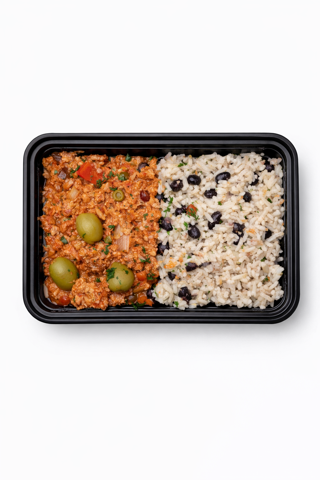 Beef Picadillo with Black Beans and Rice
