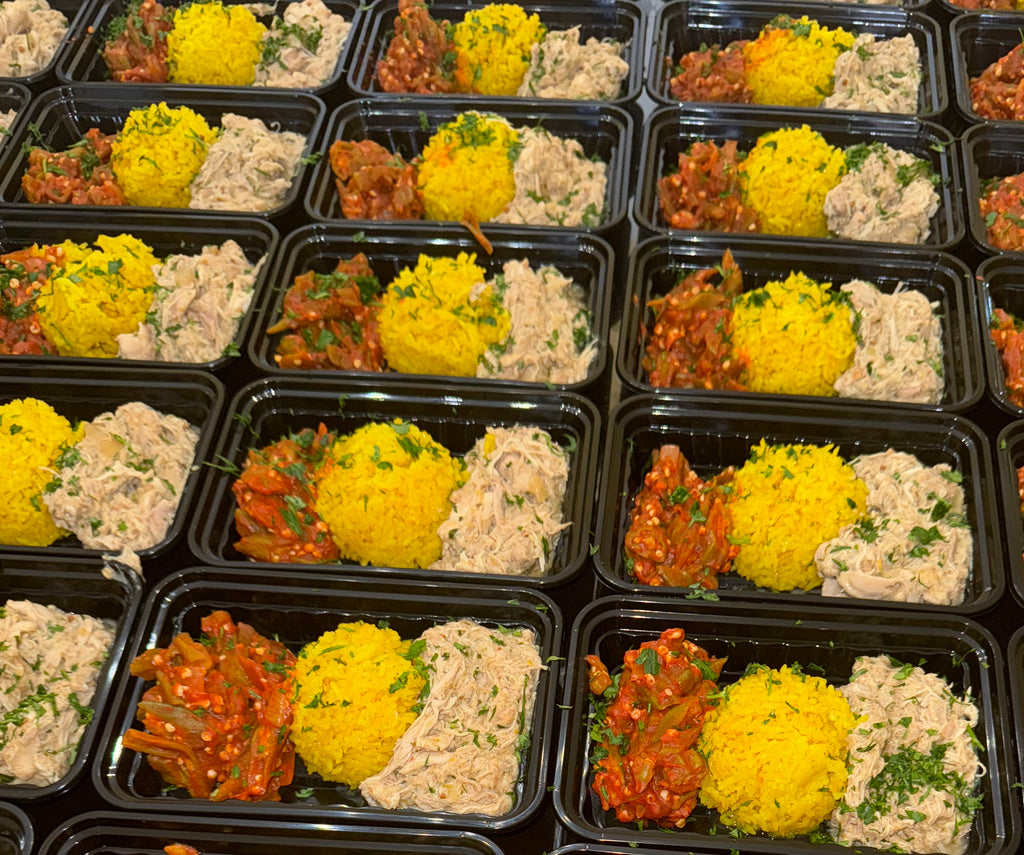 Caribbean Chicken with Yellow Rice and Green Beans