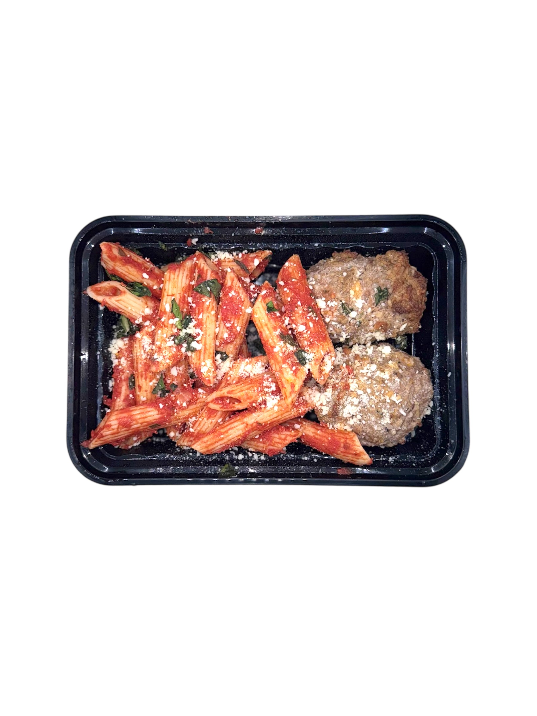 Italian Meatballs with Penne Pasta and Marinara Sauce