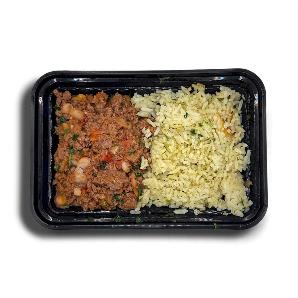 Italian Chili with Pesto Rice