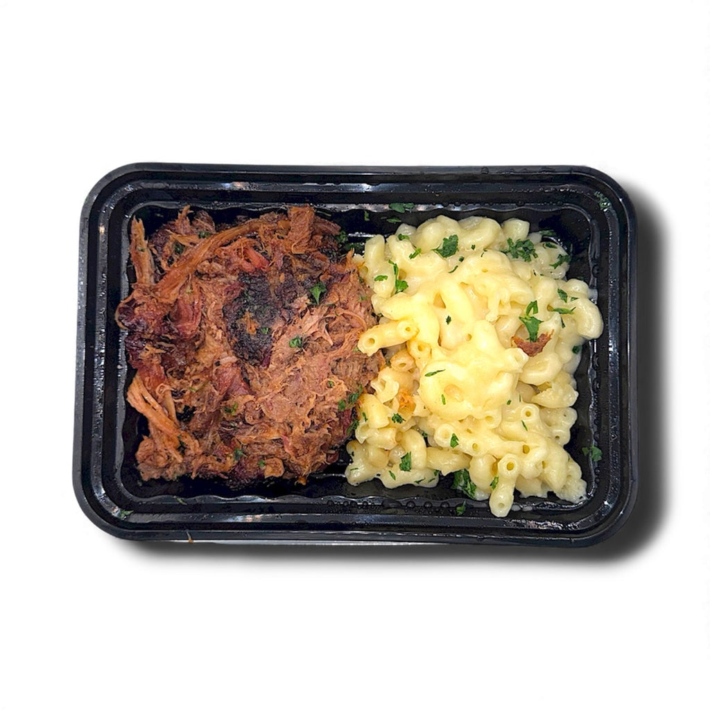 Texas Pulled Pork and Macaroni and Cheese
