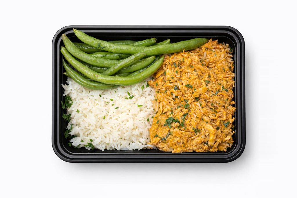 Thai Coconut Chicken with Basmati Rice and Roasted Green Beans