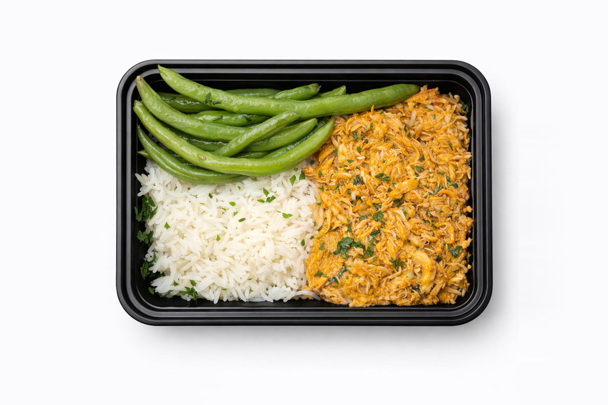 Thai Coconut Chicken with Basmati Rice and Roasted Green Beans