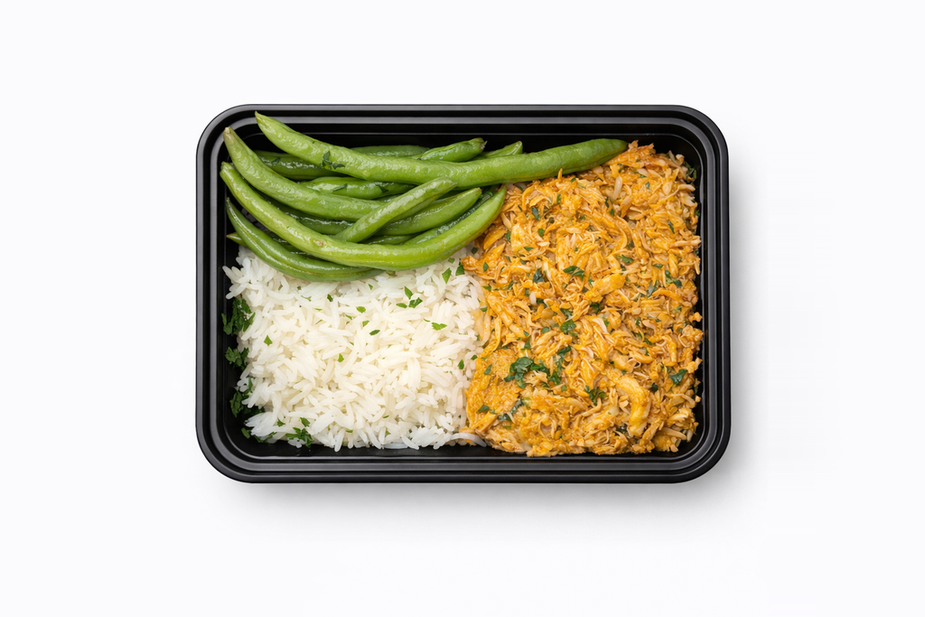 Thai Coconut Chicken with Basmati Rice and Roasted Green Beans