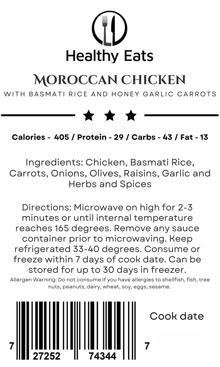Moroccan Chicken with Basmati Rice and Honey Garlic Carrots